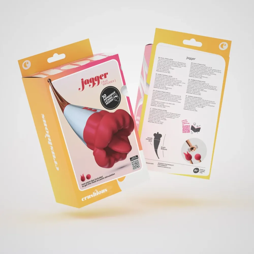 Jagger - Estimulador Doble Licking - Rojo - 9" Sunlight Readable