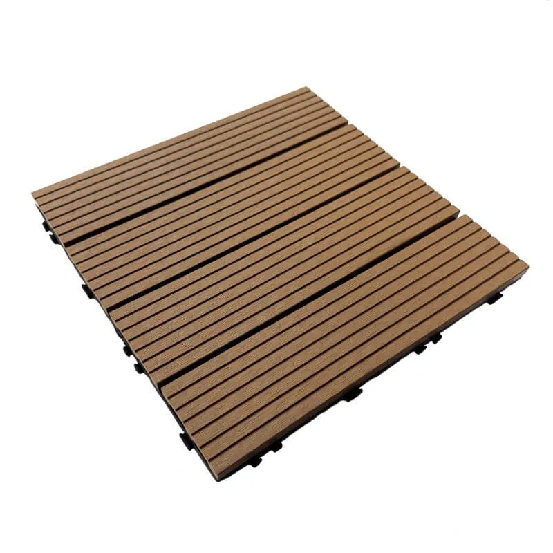Kompositfliser 30 x 30 x 2,2 cm - Teaktræ