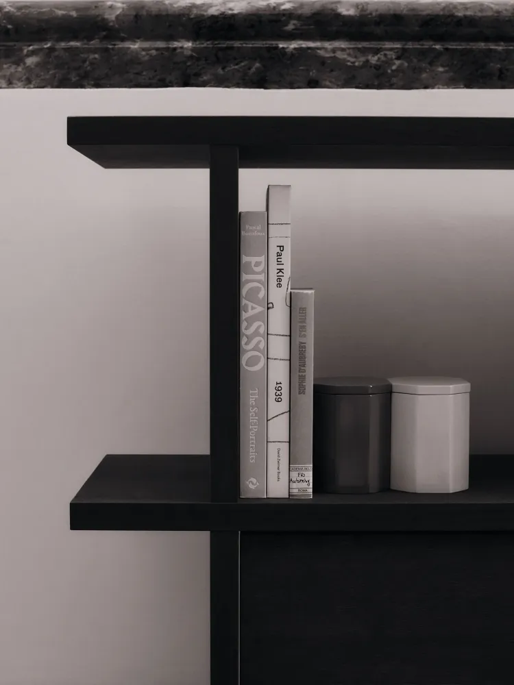 Kona Bookcase - 2x2 - Charcoal Stained Oak