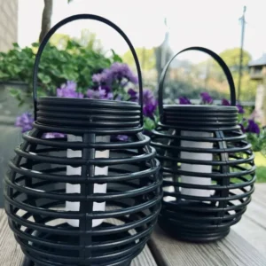 Lanterne med solceller – Mellem TILBUD med 2 stk