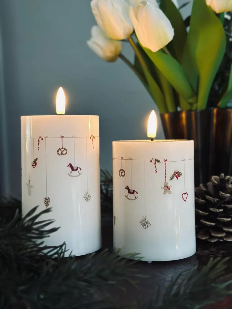 LED Bloklys TWINKLE CHRISTMAS - Sæt med 2stk.