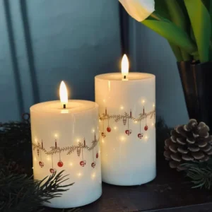 LED Bloklys TWINKLE CHRISTMAS - Sæt med 2stk.