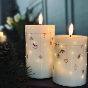 LED Bloklys TWINKLE CHRISTMAS - Sæt med 2stk.