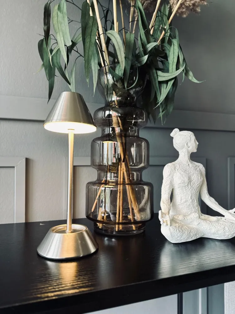 LED bordlampe Silver – reusable battery 2 stk
