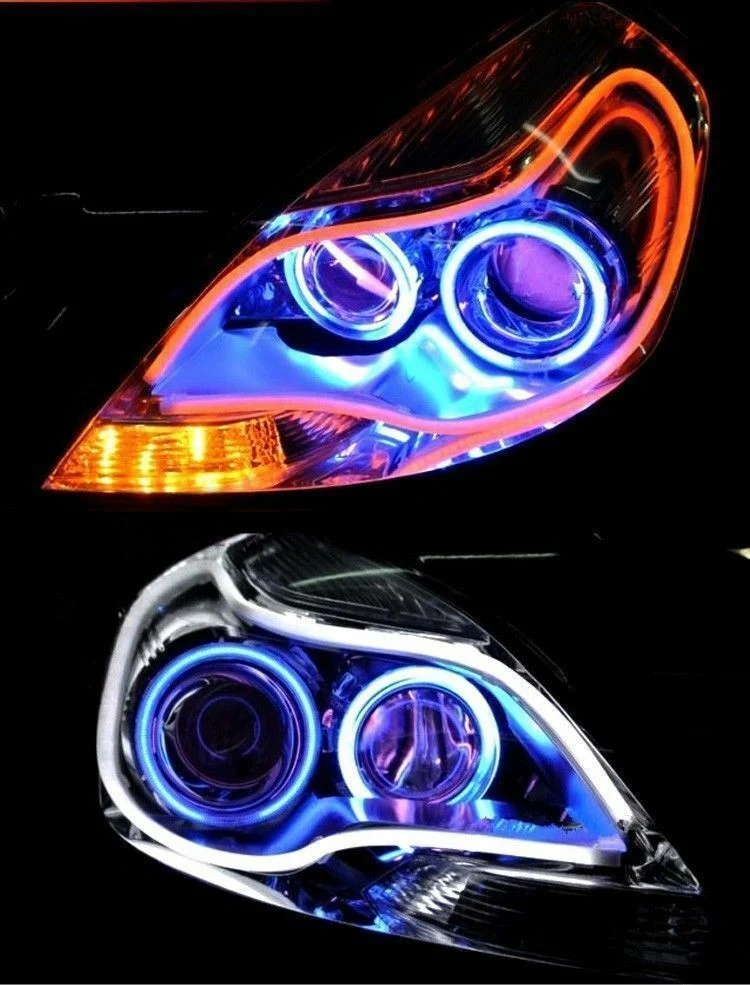 2x 60 cm LED hvid bil DRL daglygter lampe strimmel vivid fleksibel blødt rør