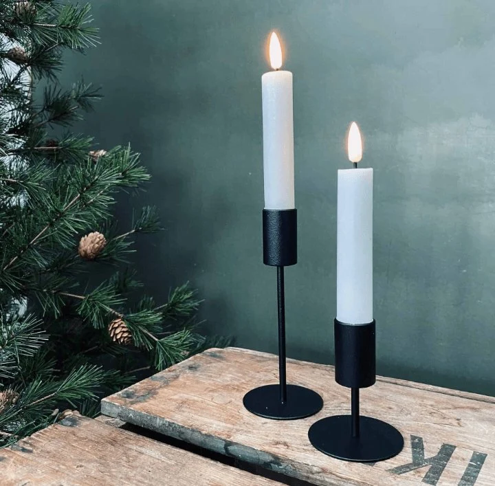 LED Kronelys 2 stk - 15 cm med timerfunktion