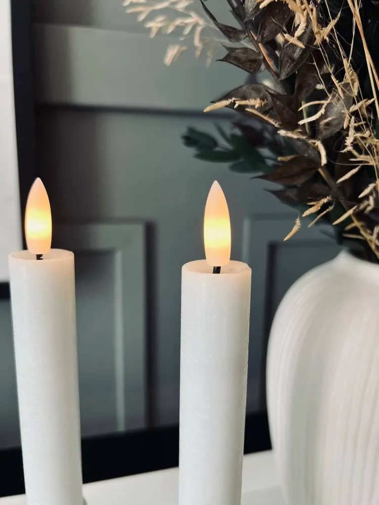LED Kronelys 2 stk - 15 cm med timerfunktion