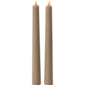 LED stagelys 2 stk. 24 cm - 3D flamme - sand