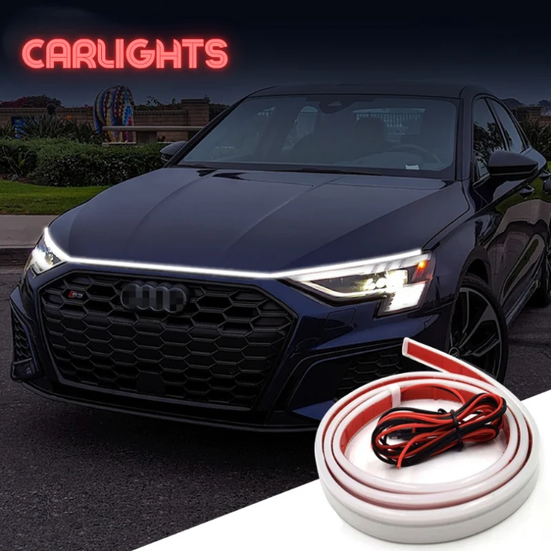 Ledsen™ CarLights - Dynamiske LED Lampe Bil Hætte 2M Strip Hvid