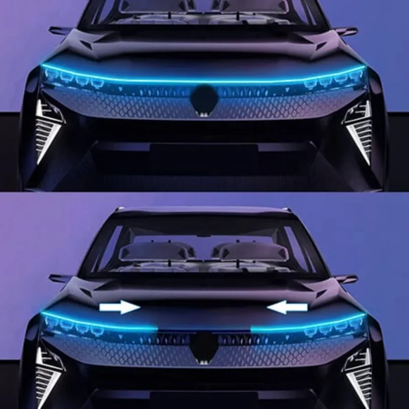 Ledsen™ CarLights - Dynamiske LED Lampe Bil Hætte 2M Strip Hvid