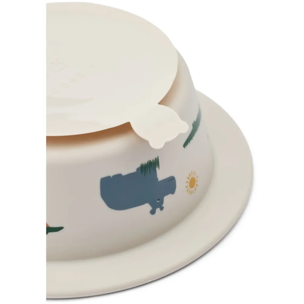 LIEWOOD Safari Sandy Mix Peony Imprinted Suction Skål 2-Pak