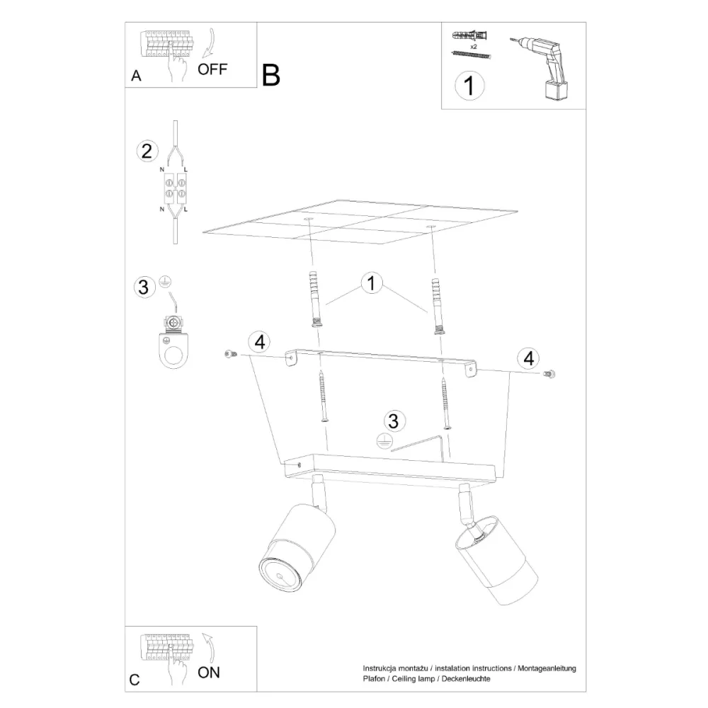 Loftlampe NERO 2 Compatible Navionics