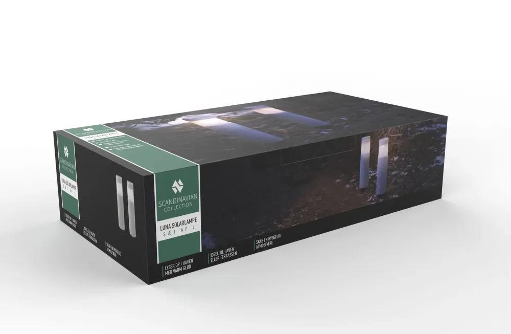 Luna solarlampe - 2 pak White | Black