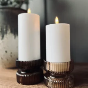 Lysestage sæt - 2 stk store vendbar lysestager i glas