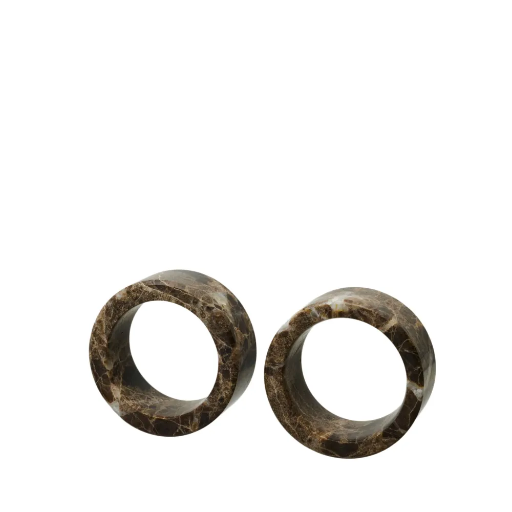 Marine-Grade Marble II servietring 2 stk. Brun