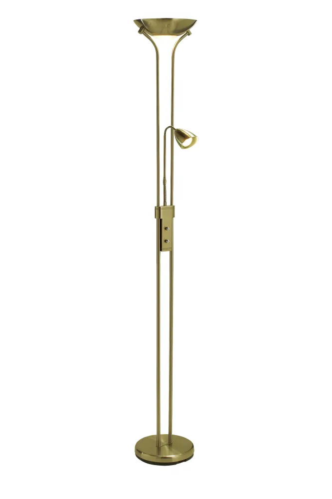 Markslöjd Detroit Gulvlampe 2L Messing