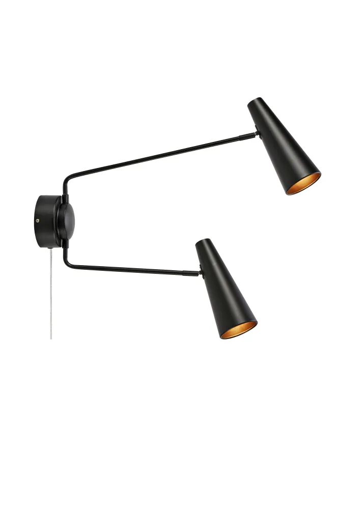 Markslöjd Peak Væglampe 2L Ebony