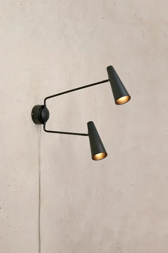 Markslöjd Peak Væglampe 2L Ebony