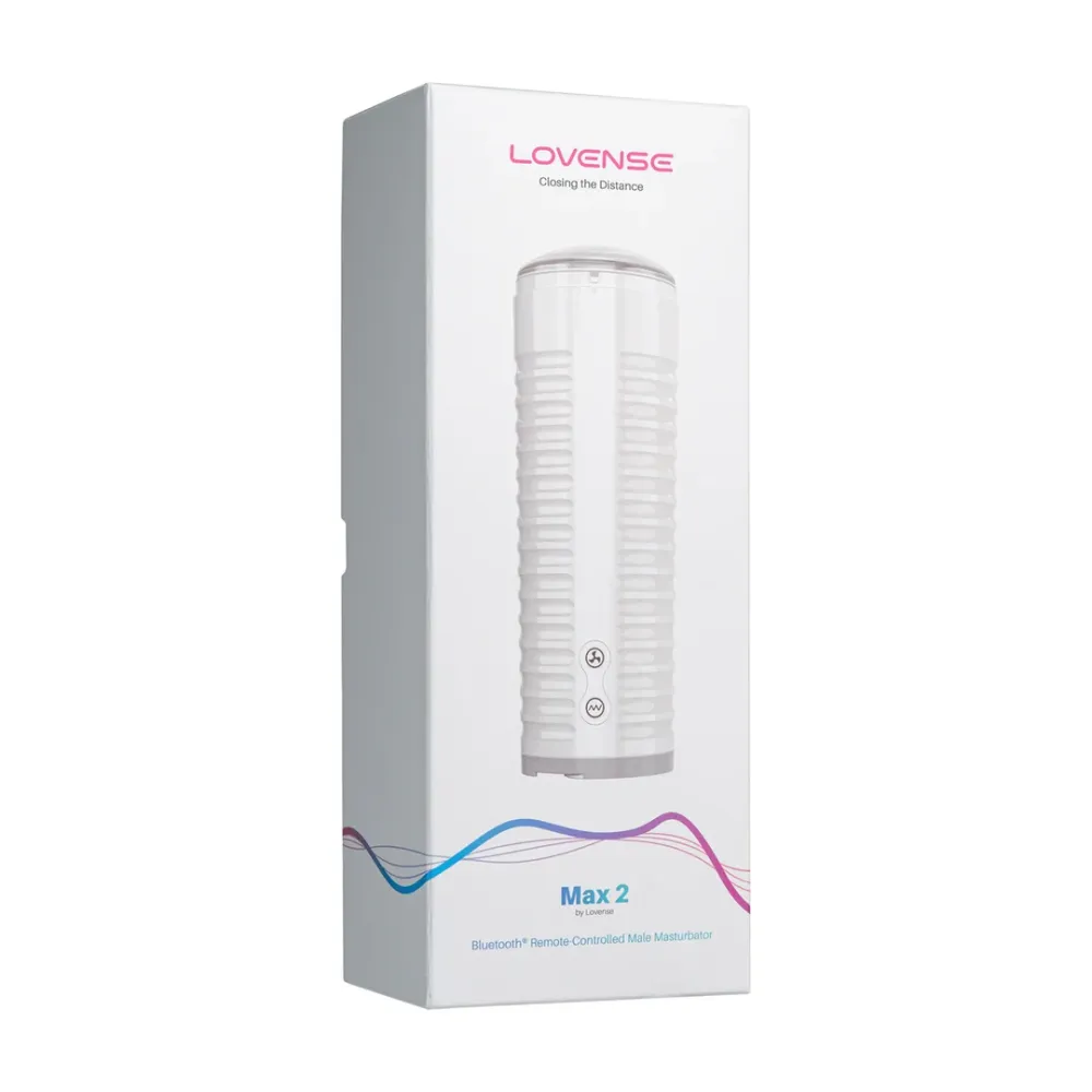 Max 2 - Wireless pairing App-kontrolleret mandlig masturbator - Hvid