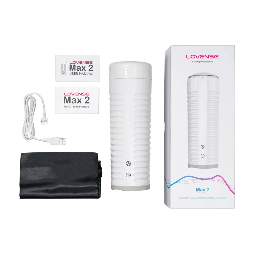 Max 2 - Wireless pairing App-kontrolleret mandlig masturbator - Hvid
