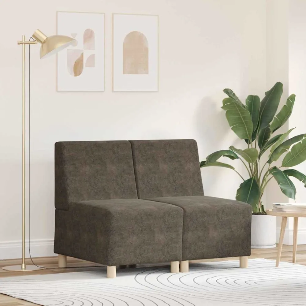 Modulsofa Enhed Uden Arme 2 Dele Mørkegrå 55 X 74 X 82 Cm