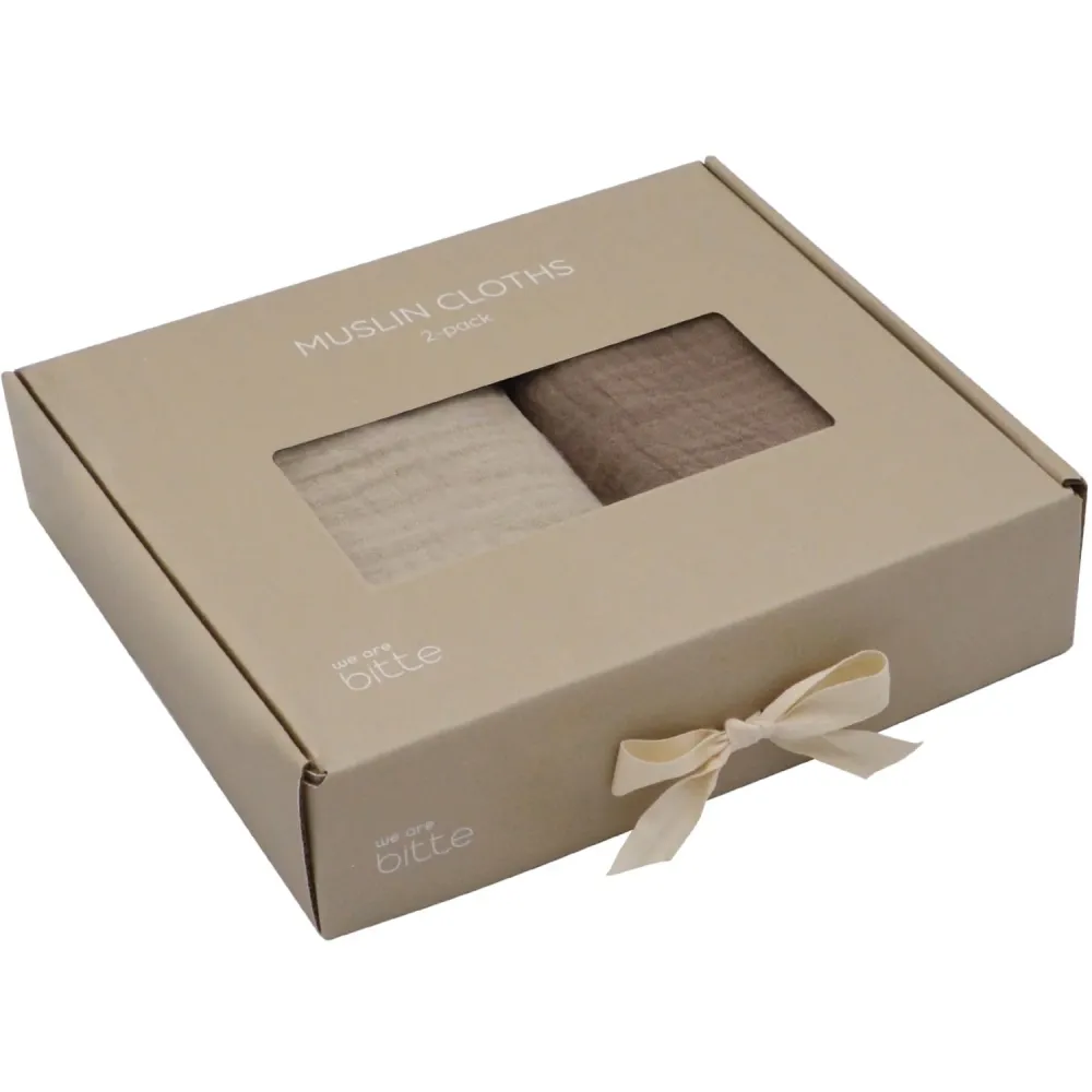 Multifunction Display We Are Bitte Clay / Earth Muslin 2-Pak Gaveæske