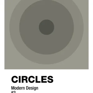 Multifunction Display plakat: circles #2 - battleship graphite 60