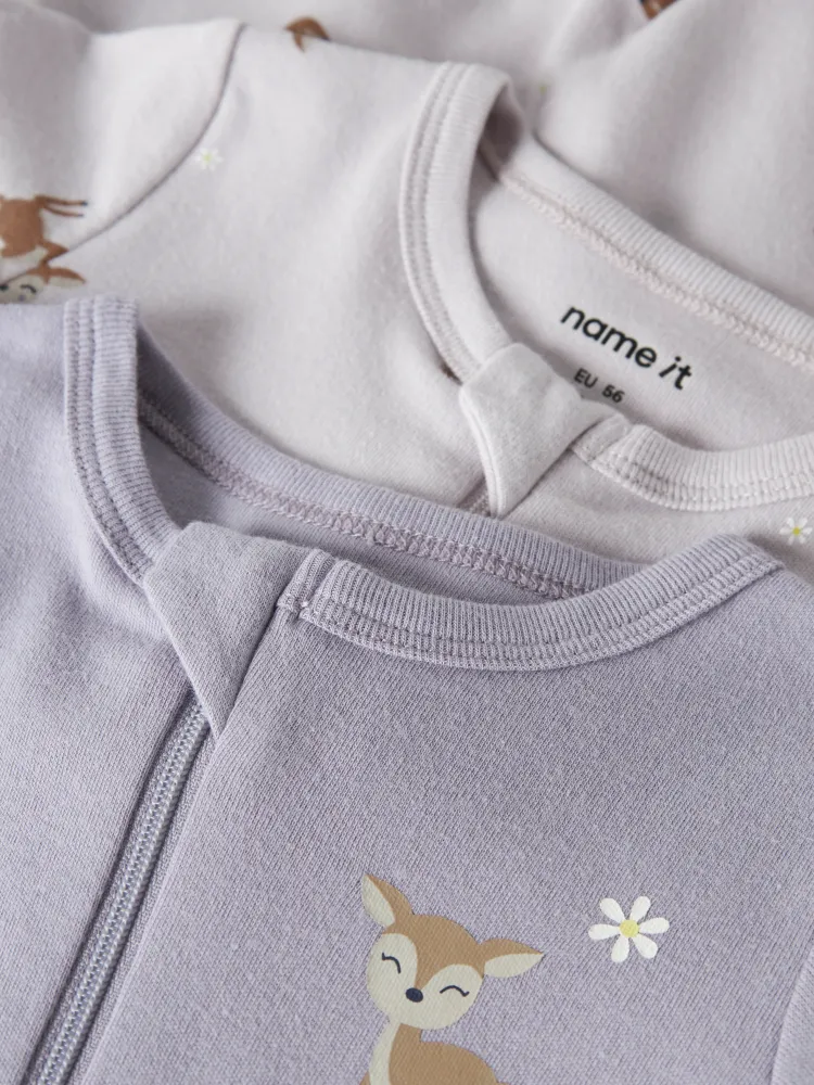 Name It Nightsuit 2 pak Deer - Lilac Marble 50