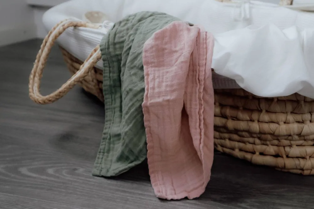 Natruba Stofbleer i Økologisk Muslin - 2 styk - Powder