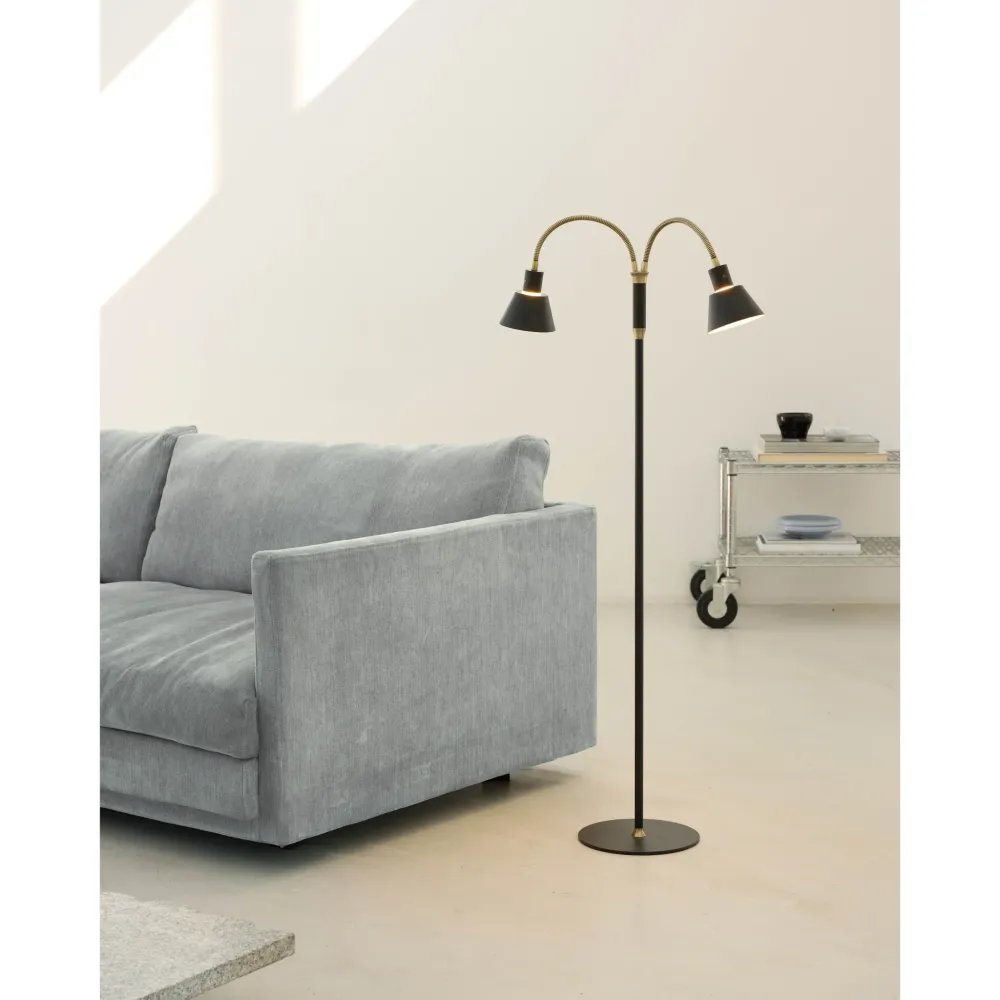 NMEA 2000 SPACE LED GULVLAMPE 2 ARM SORT/ANTIQUE