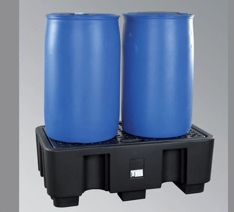 Opsamlingskar 2 x 200 liter - Plast - PE gitterrist