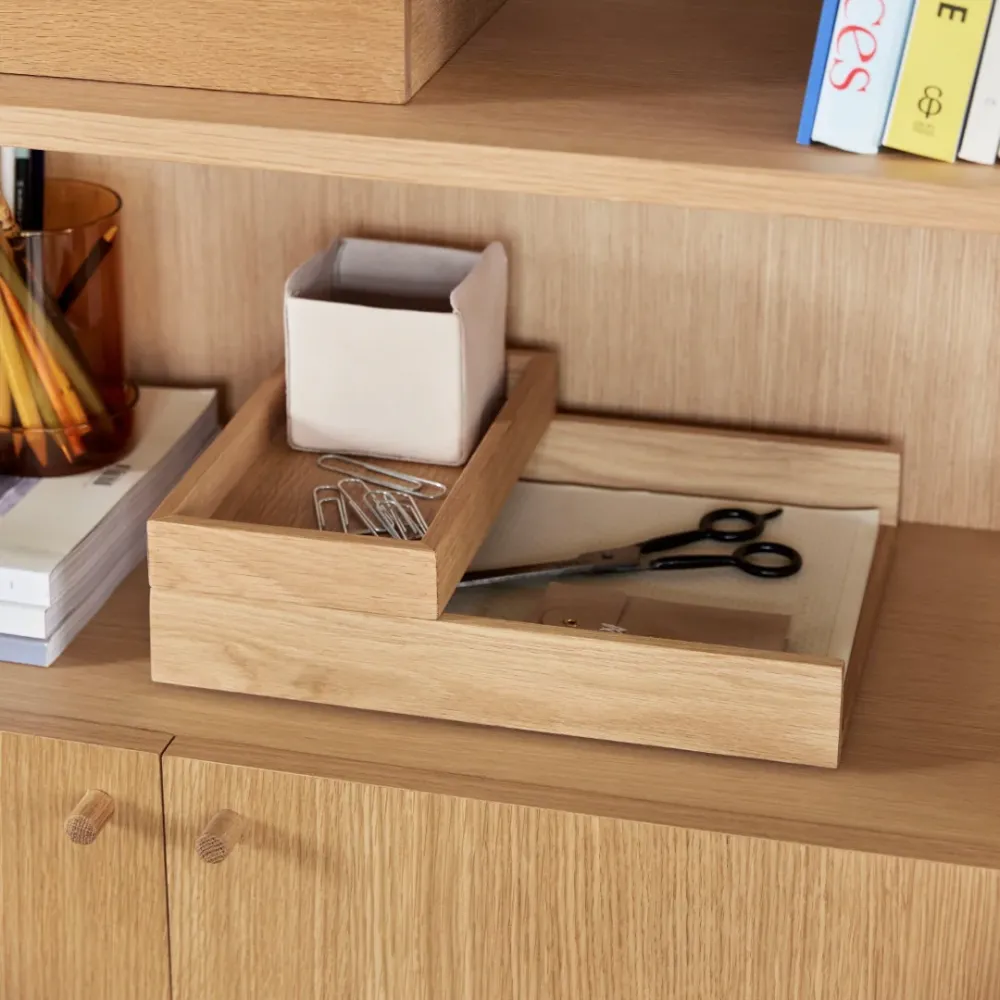 Organiser Rail Desk egetræ - sæt af 2 dele