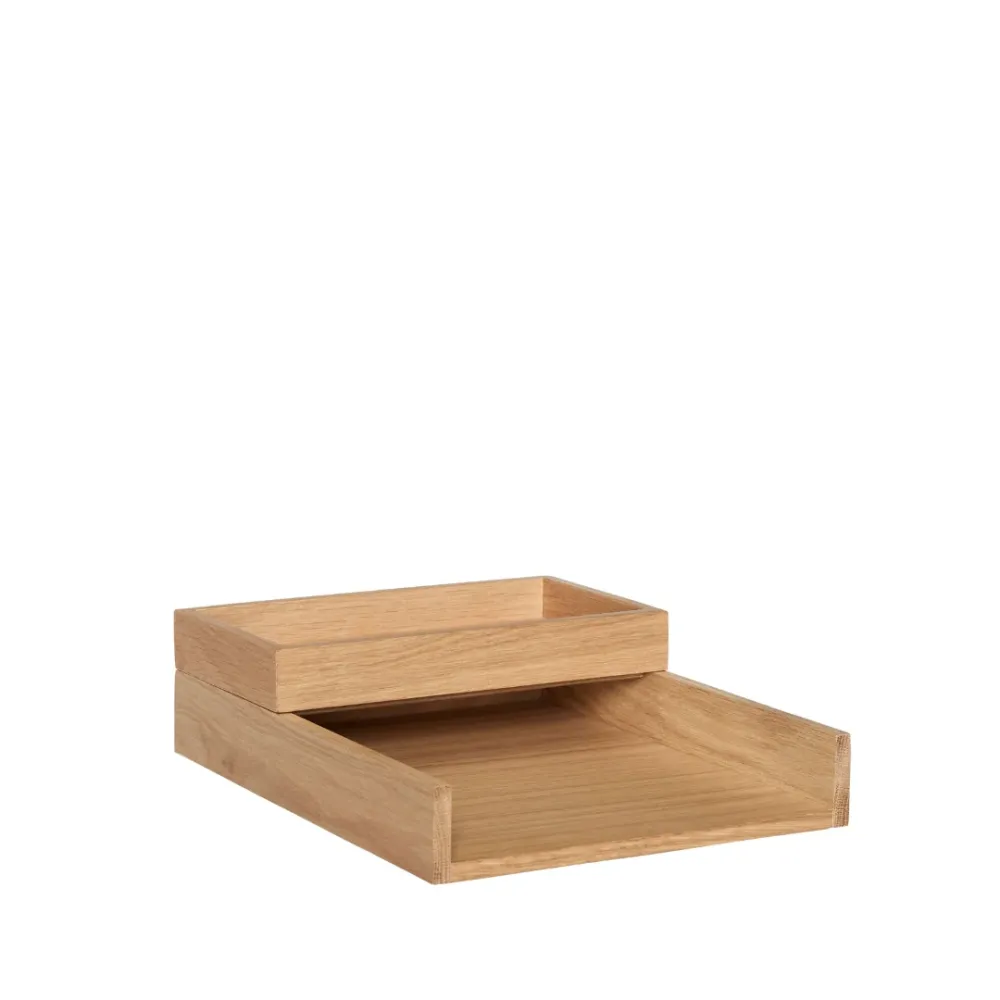 Organiser Rail Desk egetræ - sæt af 2 dele