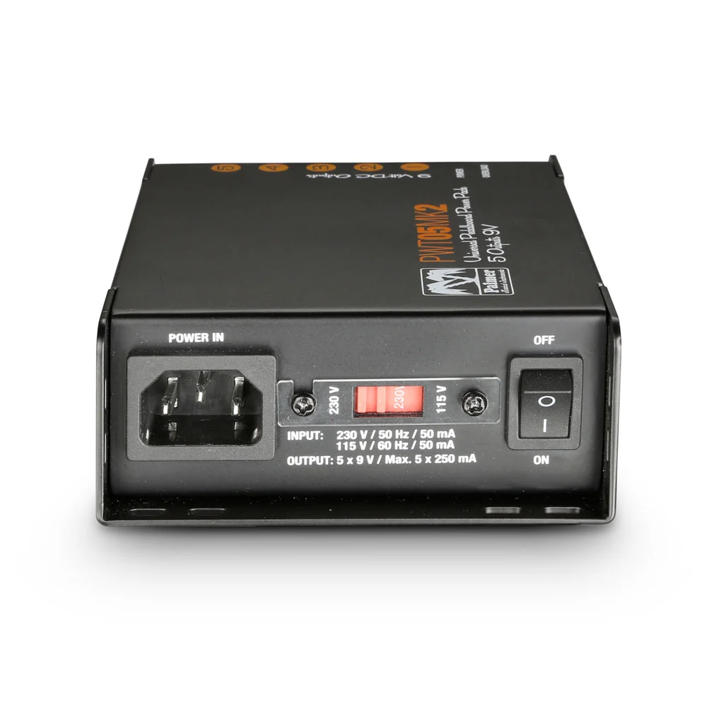 Palmer PWT 05 MK 2 – Generel 9V strømforsyning til pedalboard med 5 udgange