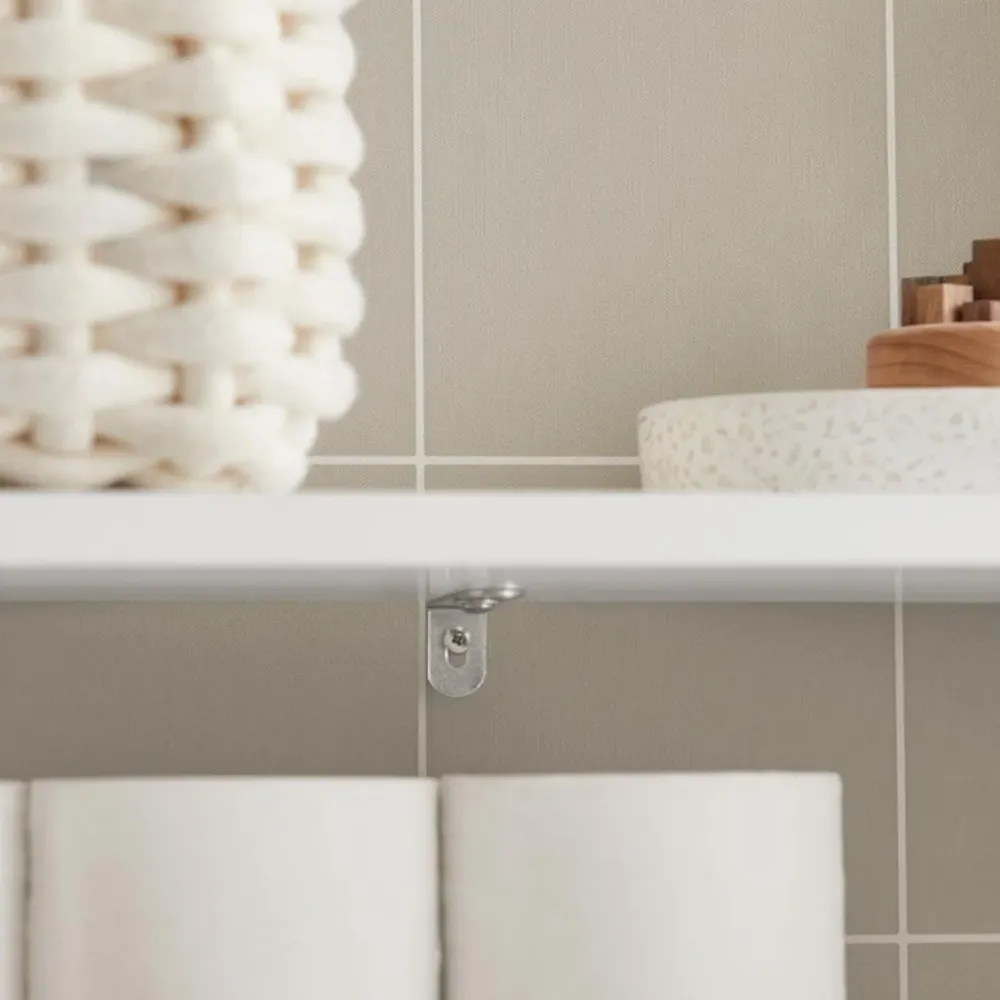 Pladsbesparende badeværelsesskab med 2 skuffer, pearl