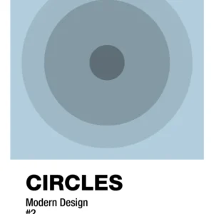 plakat: circles #2 - heavenly cobalt 60