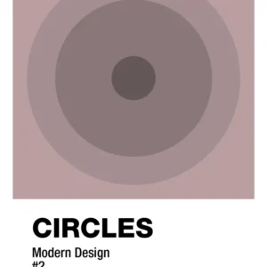 plakat: circles #2 - portable rose 60