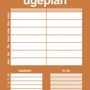 plakat: ugeplan med to-do liste til 2 personer - rumba tangerine 60