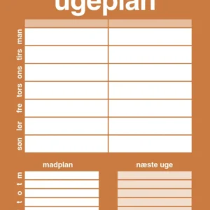 plakat: ugeplan til 2 personer - rumba tangerine 60