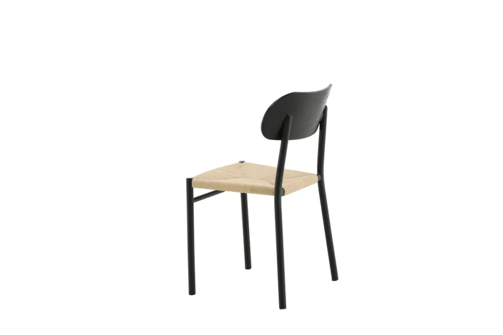 Polly Spisebordsstol 2-stk Sort/Natur (IPX7 Waterproof)