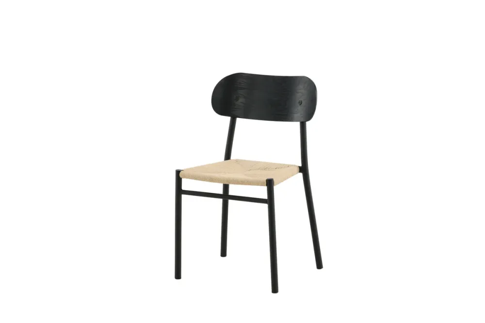 Polly Spisebordsstol 2-stk Sort/Natur (IPX7 Waterproof)