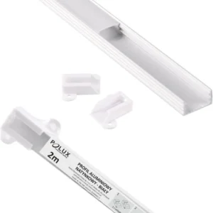 Polux overflademonteret profil til LED-strips 2 m hvidt sæt