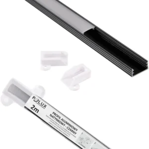 Polux overflademonteret profil til LED-strips 2 m mat-sort