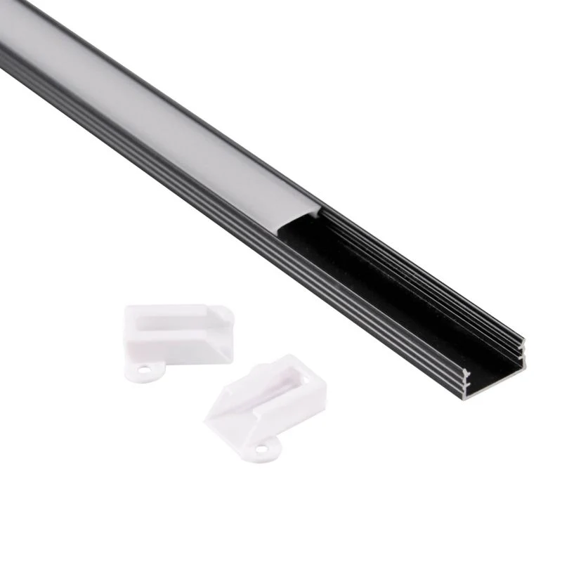 Polux overflademonteret profil til LED-strips 2 m mat-sort