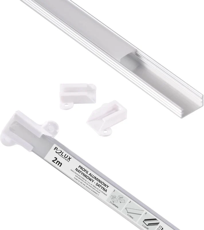 Polux overflademonteret profil til LED-strips 2 m satin