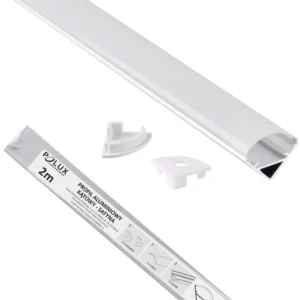 Polux vinkelprofil sæt til LED-strips 2 m satin