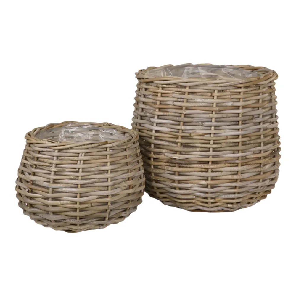 Pulo Kurve - Kurve, Kubu Rattan, Natur Sæt Af 2 | CHIRP | SideVu
