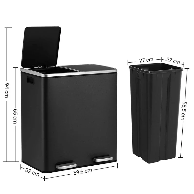 Rene-Rasmus - 2x30L skraldespand Sort