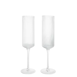 Ripple Champagne Flutes - Place 2 - Clear