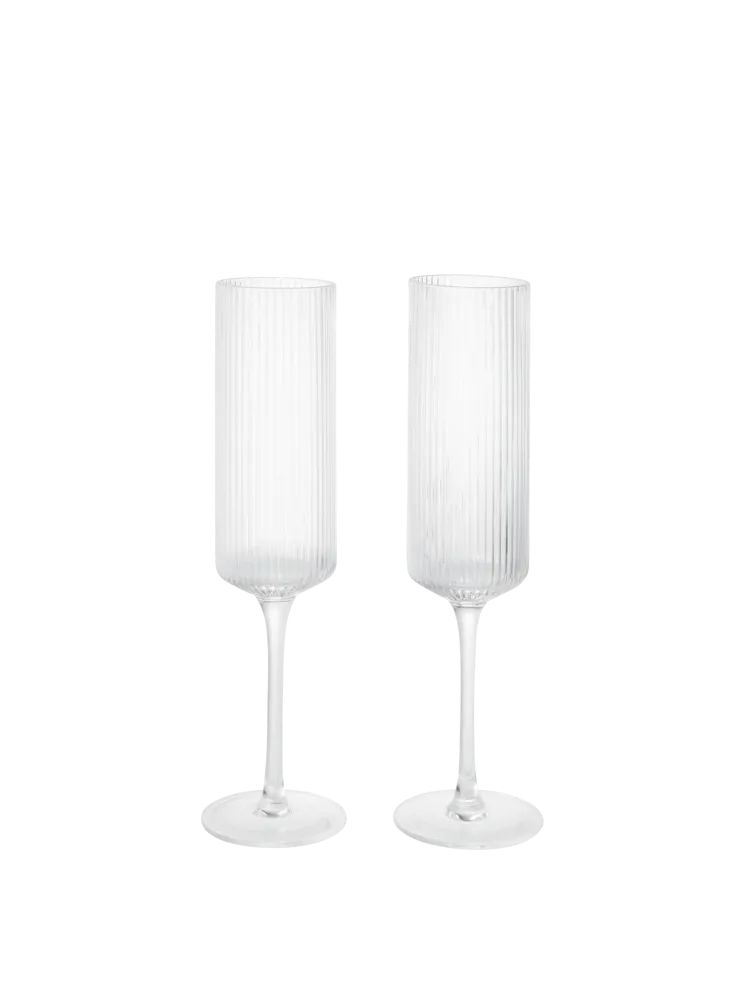 Ripple Champagne Flutes - Place 2 - Clear